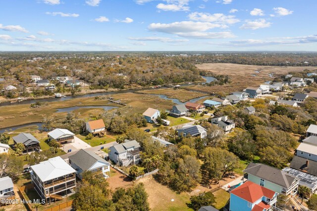1613 E Pelican Dr, Oak Island, NC 28465 - aerial view with a residential view and a water view