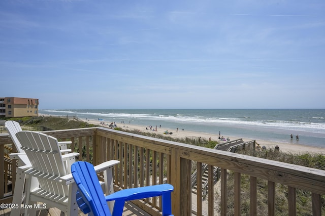 1774 New River Inlet Rd Unit 5, North Topsail Beach, NC 28460 - balcony featuring a water view and a beach view