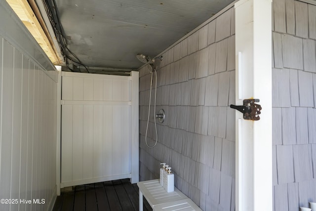 1774 New River Inlet Rd Unit 5, North Topsail Beach, NC 28460 - bathroom featuring tile walls and tiled shower