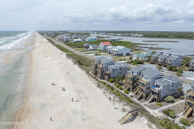 1774 New River Inlet Rd Unit 5, North Topsail Beach, NC 28460 - aerial view featuring a water view and a beach view