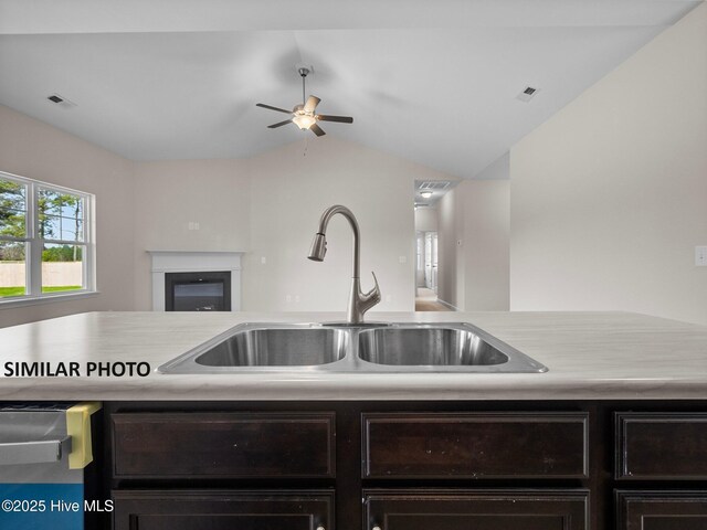 139 Tides End Dr, Holly Ridge, NC 28445 - kitchen featuring a sink, visible vents, and light countertops