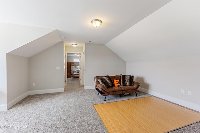 2226 Jasper Forest Trl, Winnabow, NC 28479 - sitting room featuring carpet flooring, vaulted ceiling, and baseboards