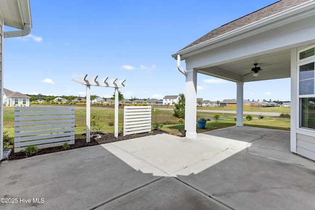 2226 Jasper Forest Trl, Winnabow, NC 28479 - view of patio with a residential view and a ceiling fan
