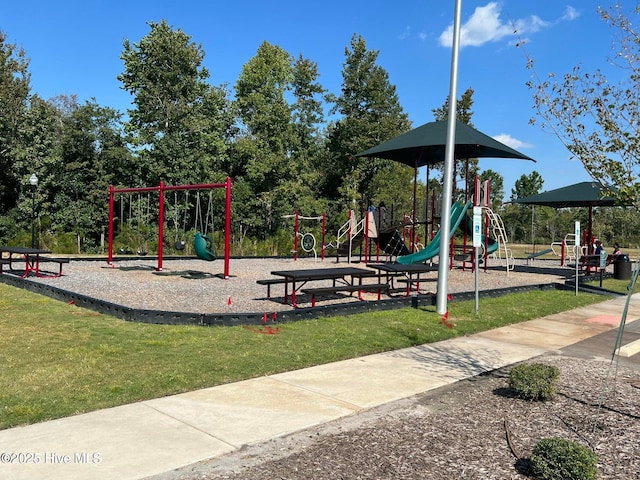community playground with a yard