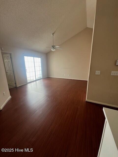3747 Merestone Dr, Wilmington, NC 28412 - interior space featuring baseboards, a ceiling fan, a textured ceiling, and wood finished floors