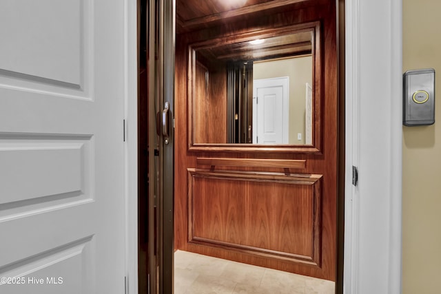 interior details with elevator