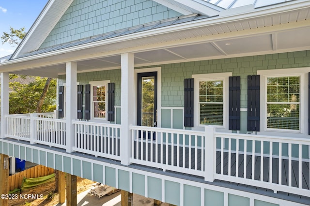 exterior space featuring covered porch