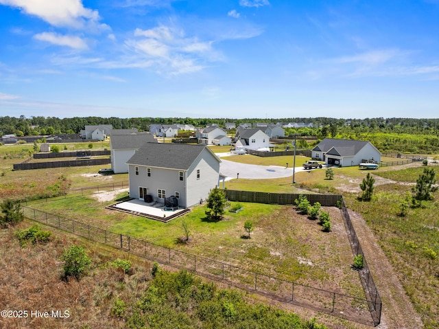 bird's eye view with a residential view