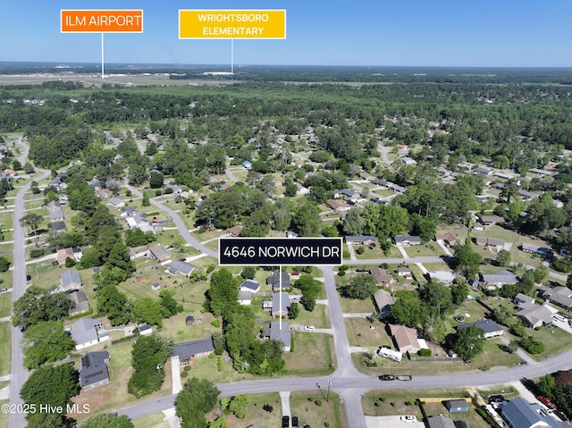aerial view of property's location