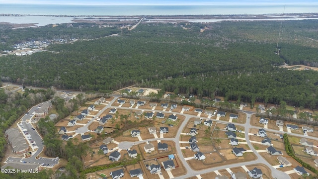 603 Coral Reef Ct, Sneads Ferry, NC 28460 - aerial view with a forest view and a water view