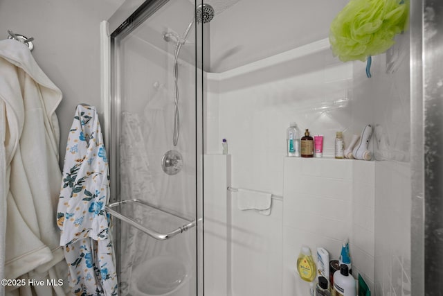 bathroom featuring a shower stall