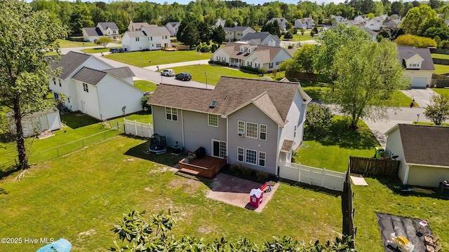 drone / aerial view with a residential view