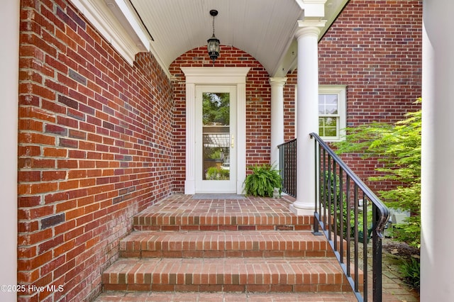 2405 Oleander Dr, Wilmington, NC 28403 - doorway to property featuring brick siding