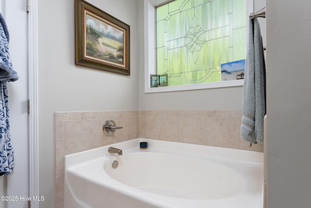 full bathroom with a garden tub