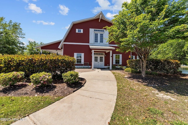 view of front of property with french doors
