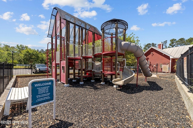 community playground with fence