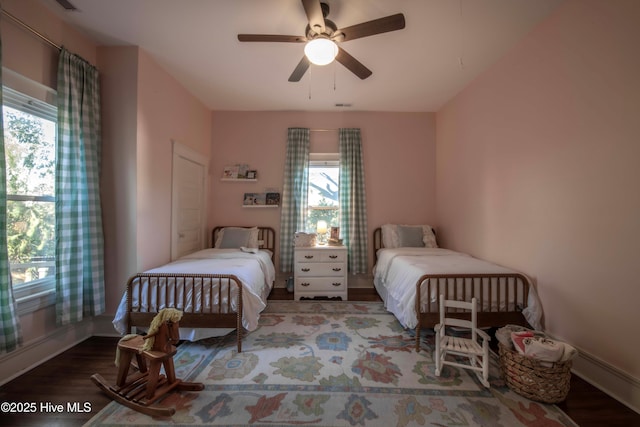 223 N Main St, Wendell, NC 27591 - bedroom featuring ceiling fan and wood finished floors