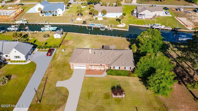 214 Channel View Ct, Cape Carteret, NC 28584 - aerial perspective of suburban area featuring a large body of water