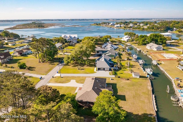 214 Channel View Ct, Cape Carteret, NC 28584 - aerial perspective of suburban area with a large body of water