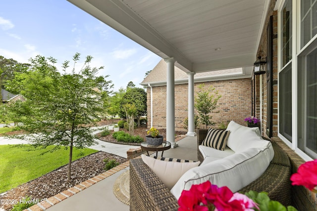 view of patio with an outdoor living space