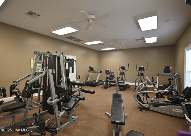 3100 Marsh Grove Ln Unit 3212, Southport, NC 28461 - exercise room featuring a ceiling fan and baseboards