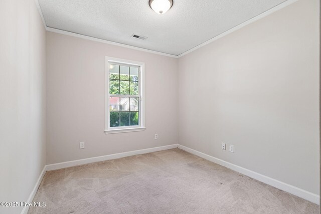 719 Oak Branches Close Close SE, Leland, NC 28451 - carpeted empty room with a textured ceiling, crown molding, and baseboards