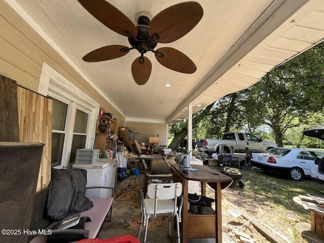 1281 Old Chinquapin Rd, Beulaville, NC 28518 - view of patio / terrace featuring ceiling fan