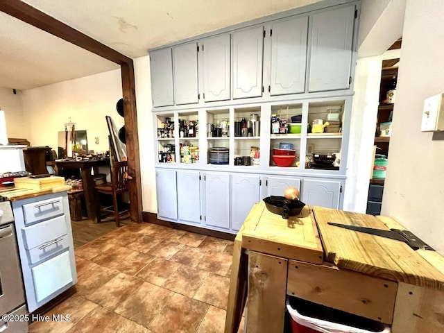 1281 Old Chinquapin Rd, Beulaville, NC 28518 - kitchen featuring wooden counters and an office area