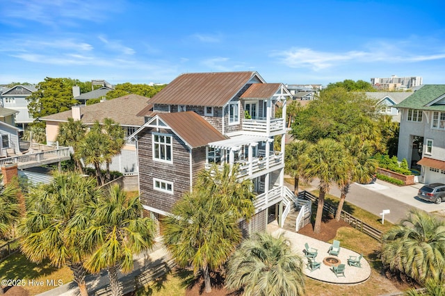 drone / aerial view with a residential view