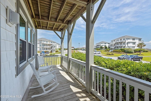 deck with covered porch