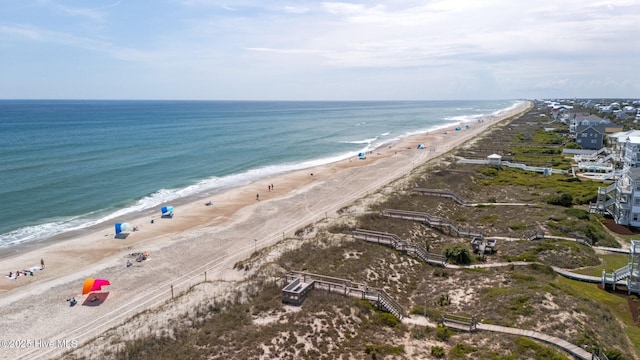 property view of water with a beach view