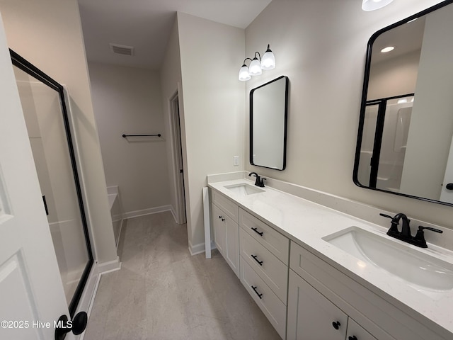 1104 Margaret Ln, Kinston, NC 28501 - full bathroom with a shower stall, double vanity, and a bath