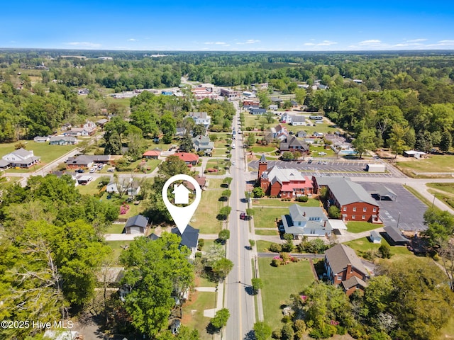 aerial view with a residential view