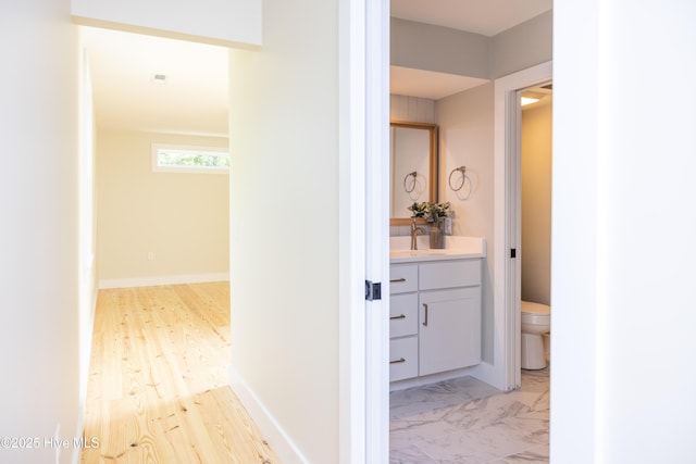 104 W Carteret St, Edenton, NC 27932 - hallway featuring a sink