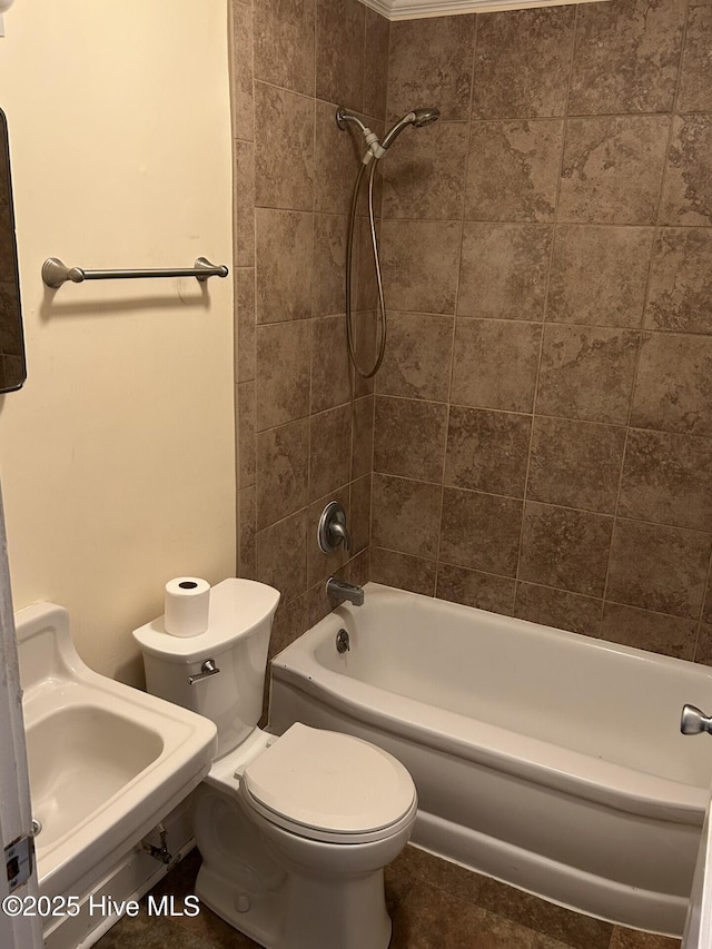 207 E Ashe St, Burgaw, NC 28425 - full bathroom with toilet, tub / shower combination, and a sink