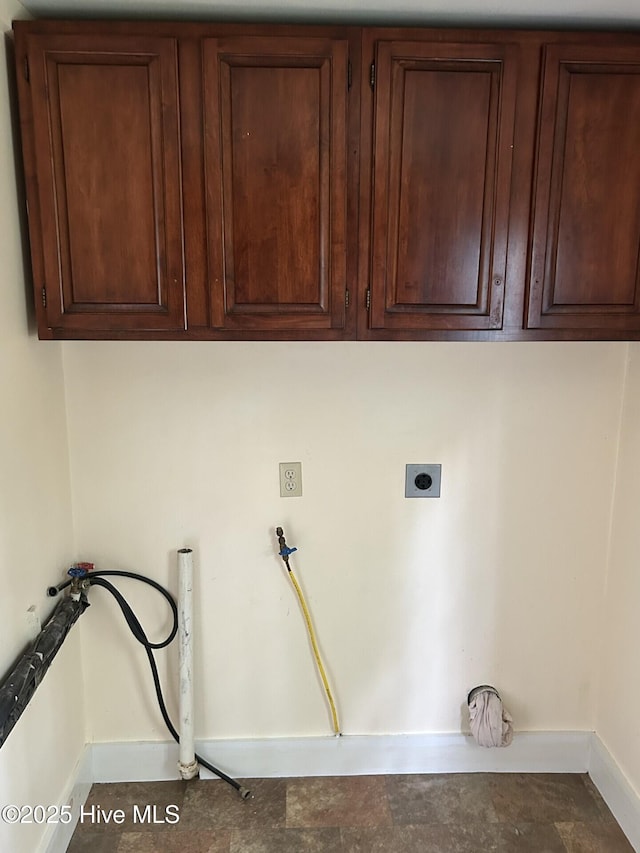 207 E Ashe St, Burgaw, NC 28425 - clothes washing area with cabinet space, washer hookup, and baseboards