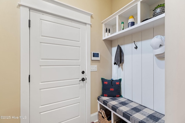 mudroom with baseboards