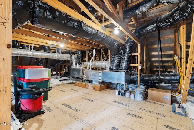 view of unfinished attic