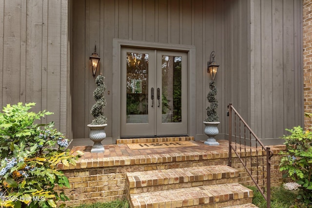 entrance to property with french doors