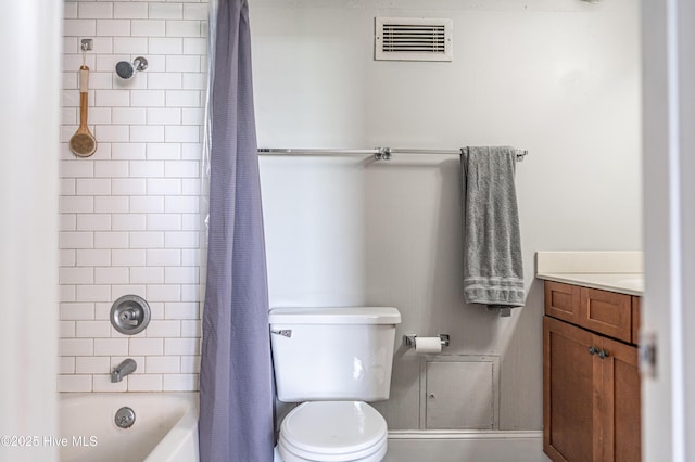 1100 Clarendon St Unit 606, Fayetteville, NC 28305 - bathroom featuring vanity, toilet, and shower / bath combination with curtain