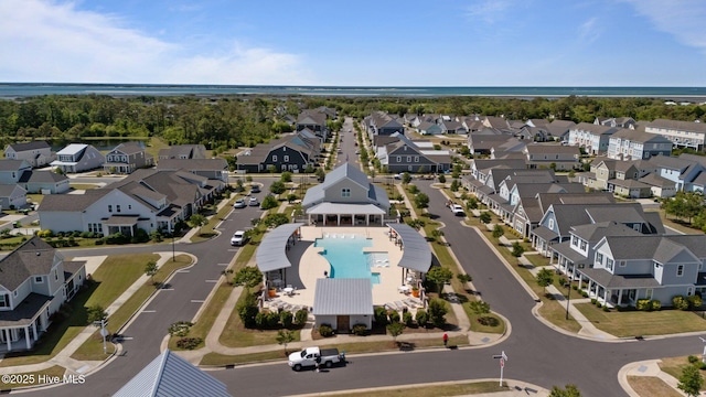 aerial view with a residential view