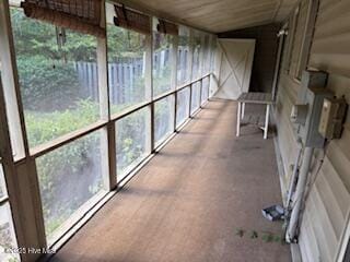 3443 Regency Dr, Wilmington, NC 28412 - unfurnished sunroom with vaulted ceiling and wood ceiling