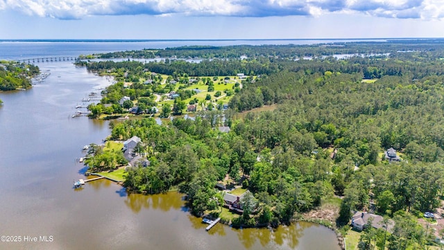 61 Spinnaker Point Rd N, Oriental, NC 28571 - aerial overview of property's location with a large body of water and a forest
