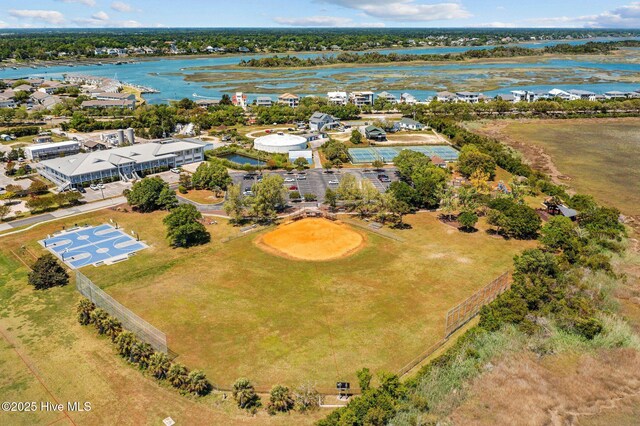 drone / aerial view of a nearby body of water