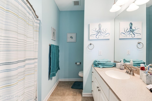 120 SE 58th St Unit 2104, Oak Island, NC 28465 - full bath featuring visible vents, tile patterned flooring, baseboards, vanity, and toilet