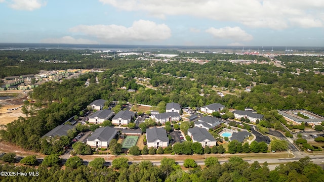 drone / aerial view with a residential view