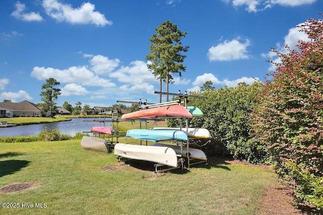 1008 Garden Club Way, Leland, NC 28451 - dock area featuring a water view and a yard