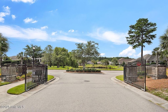 1008 Garden Club Way, Leland, NC 28451 - view of asphalt street featuring street lighting, a gate, curbs, and a gated entry