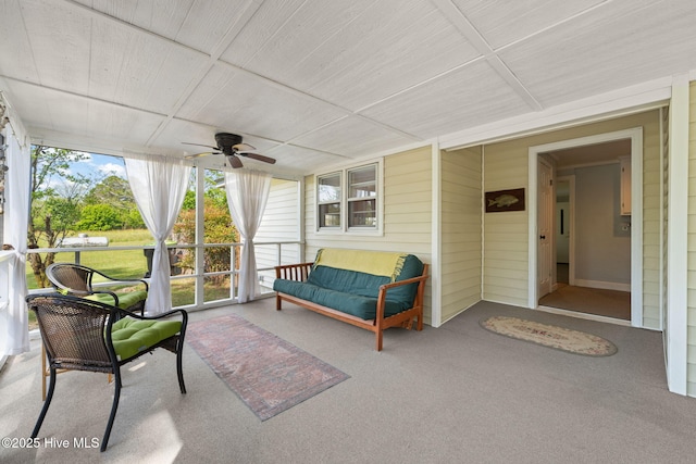 view of patio with ceiling fan