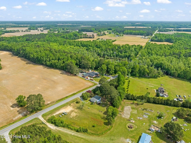 bird's eye view with a rural view